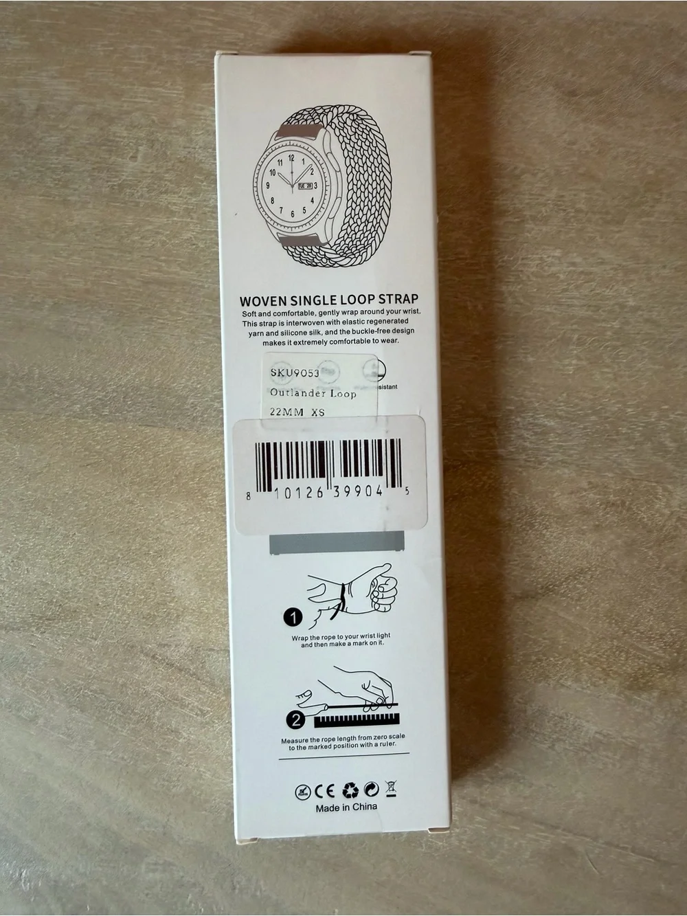 Solace Braided Black & White Loop Smartwatch Band - Outlander